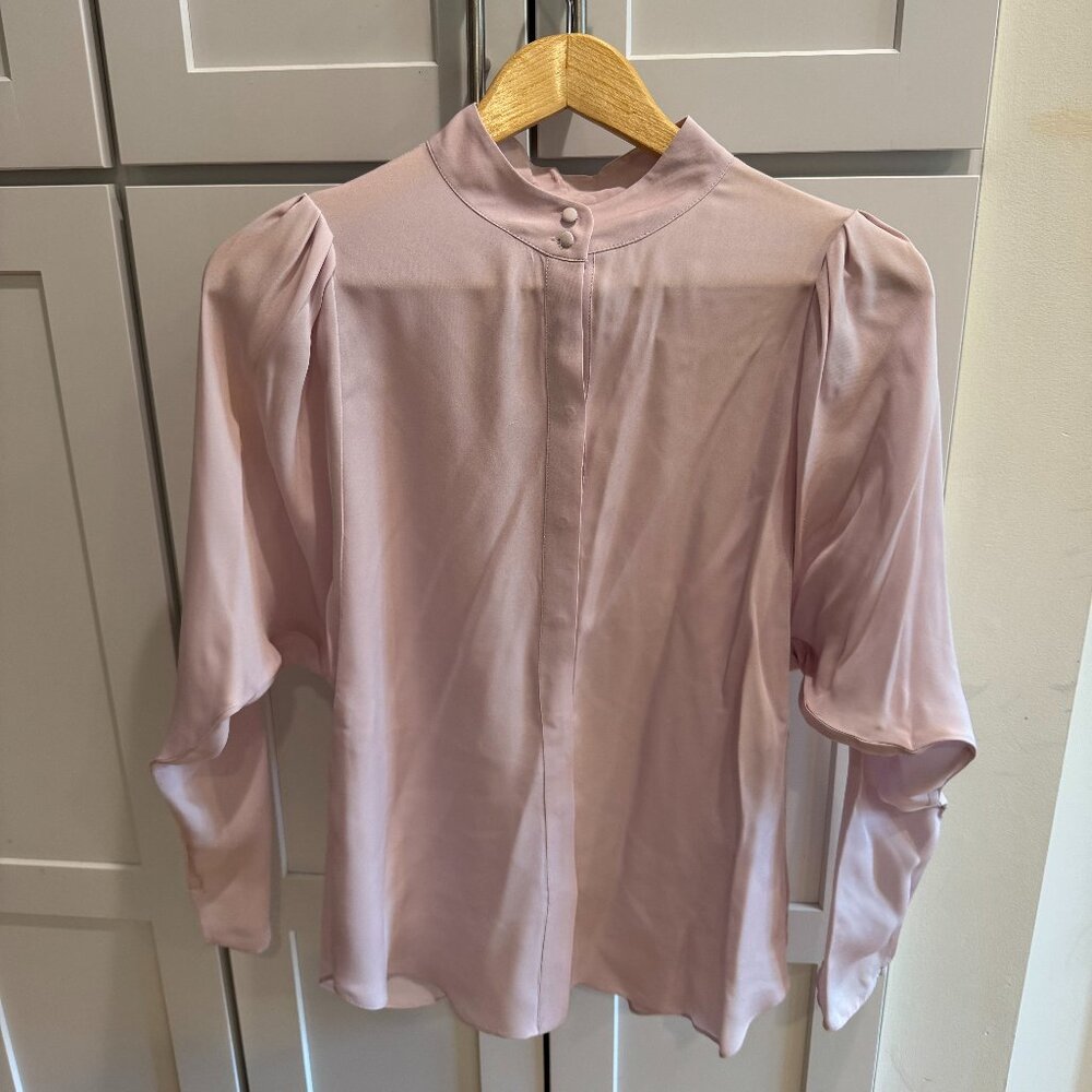 Joie pink mock neck blouse